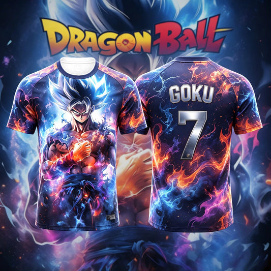 2026Summer Dragon Ball Wukong Free Extreme Skill 3D Printed AI Football Shirt T-shirt, Casual Oversized Unisex Short Sleeved Top