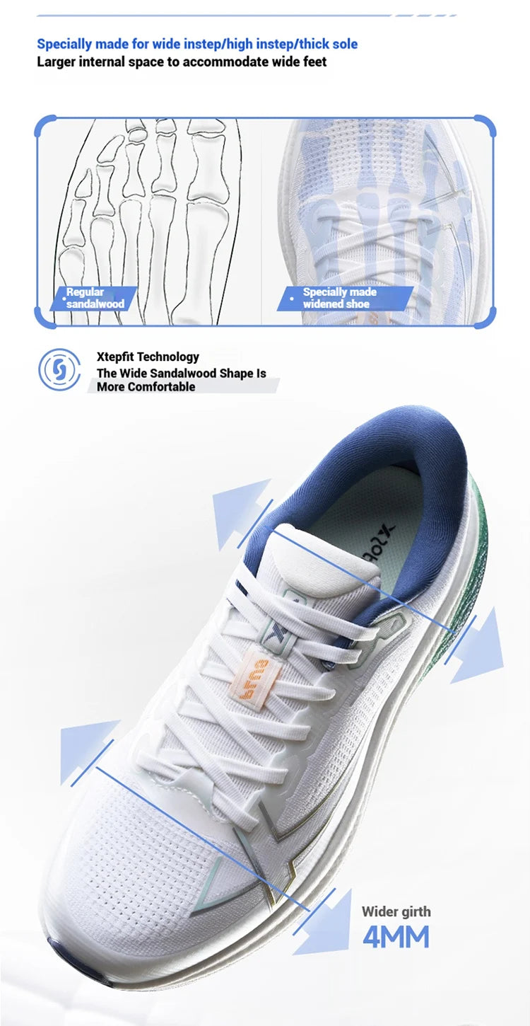 Chaussures de course Xtep 2000 km Plus - Nouveauté printemps : légères, antidérapantes et résistantes à l'usure - Baskets d'entraînement et de jogging pour homme 875319110001