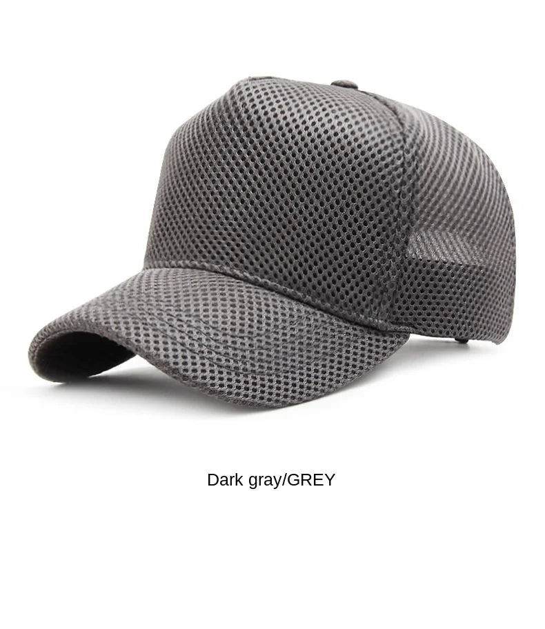 Big Head Plus Size Summer Mesh Baseball Cap for Men Women Trucker Breathable Hat Adjustable for Outdoor Sports Running