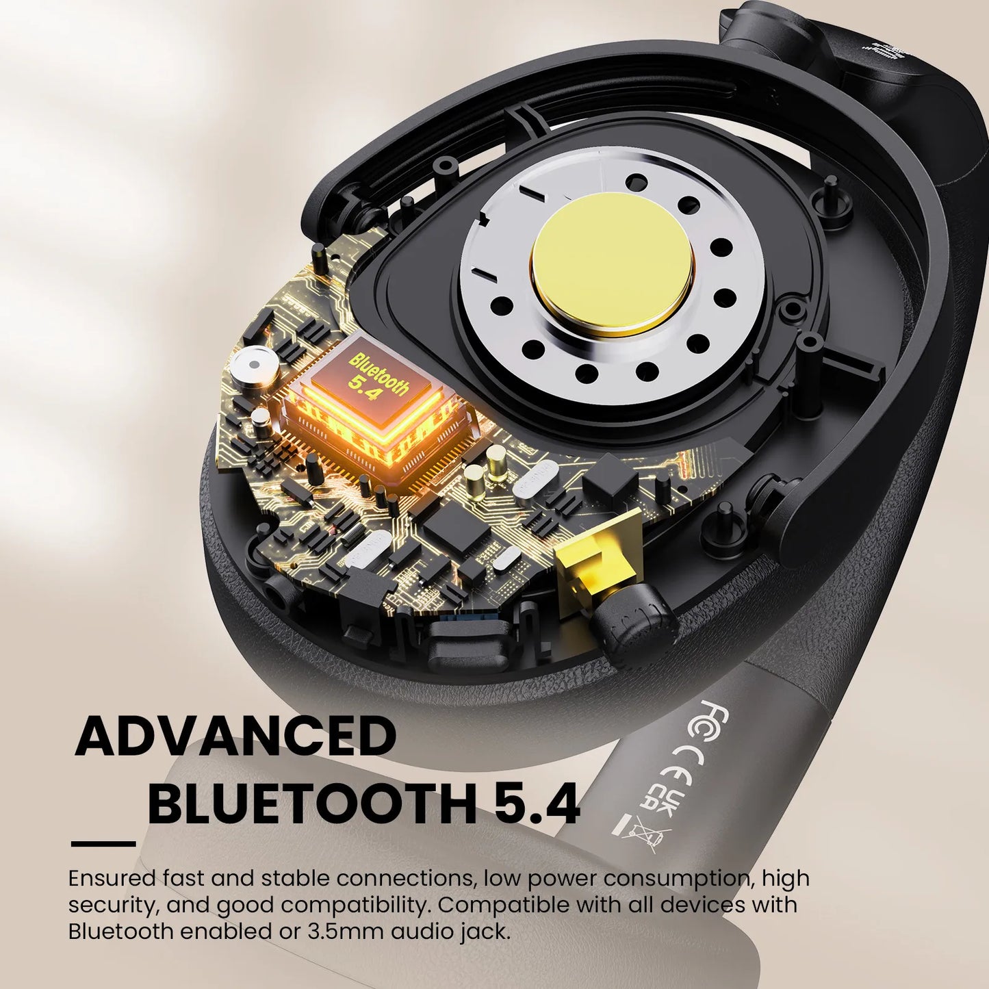 Oneodio SuperEQ A200 kabellose Bluetooth 5.4 ANC-Kopfhörer – Over-Ear-Noise-Cancelling-Headset mit ENC-Mikrofon, Hi-Res Audio & App-Steuerung