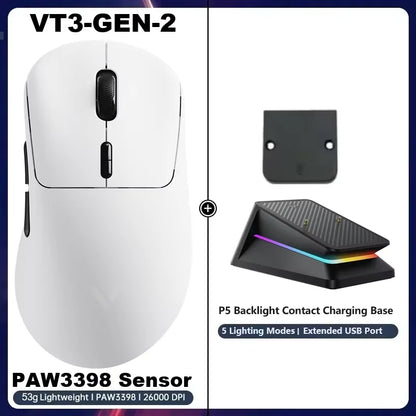 Rapoo VT3Pro GEN-1 Wireless Gaming Mouse 59g Lightweight 8KHz Polling Rate 26000DPI 9 Programmable Buttons Optical Sensor