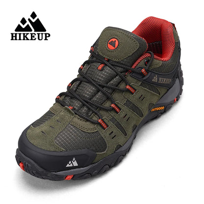 HIKEUP Herre-vandresko i ruskind, udendørssko, slidstærke herresko til trekking, vandring, jagt og taktiske sneakers