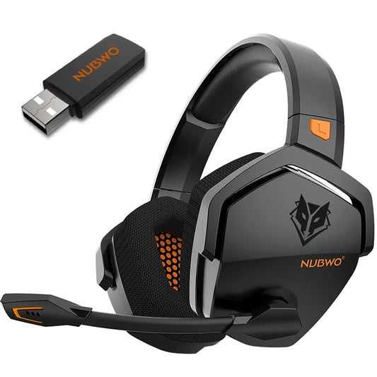 NUBWO G06 Double Casque Gaming Sans Fil 2.4GHz Bluetooth 5.3 avec Micro pour PS5, PS4, PC, Mobile, Switch, Son Stéréo pour Joueurs