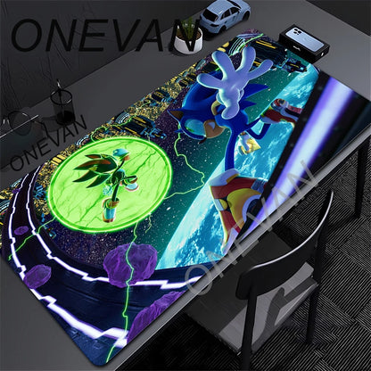 Cute Sonics The Hedgehogs Mousepad HD Printing Computer Gamers Locking Edge Non-slip Mouse Pad XXL90x40cm Keyboard PC Desk Pads