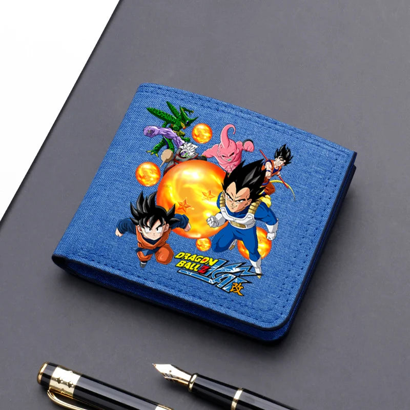 Dragons Ball Wallet Anime Goku Men Short Folding Purse Cartoon Card Holder Kids Coin Photo Case Fashion Pocketbook Birthday Gift