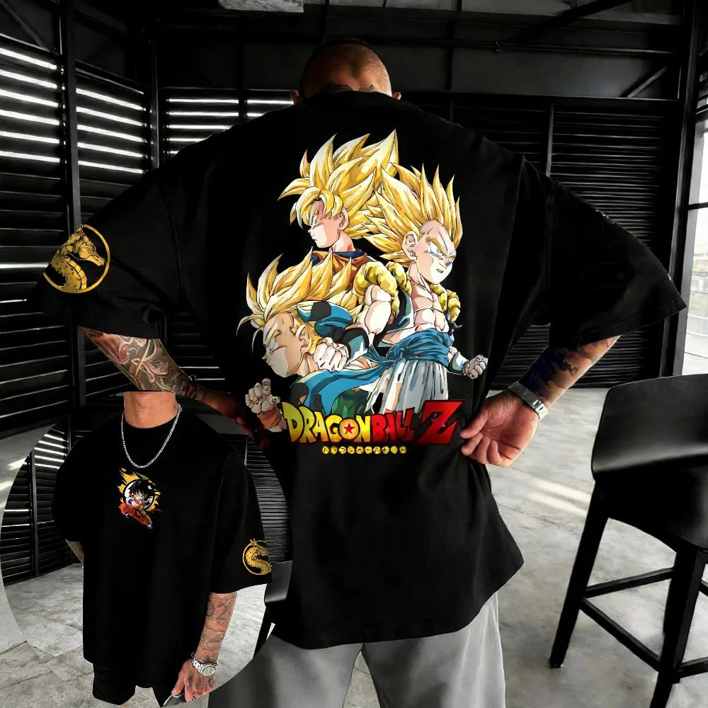 Oversized Unisex Pure Cotton T-shirt Dragon Ball Android 18 2026 Summer New Product Anime Print Casual Short Sleeved Shirt