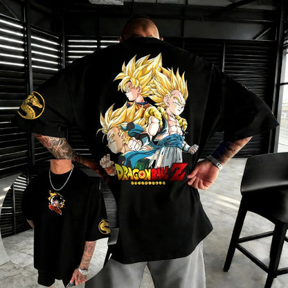 Oversized Unisex Pure Cotton T-shirt Dragon Ball Android 18 2026 Summer New Product Anime Print Casual Short Sleeved Shirt