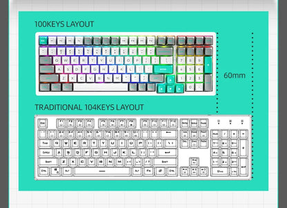 MACHENIKE CK600 Tri-Mode Mechanical Keyboard Full Size Wireless Gaming Keyboard Hot Swappable ANSI Layout For PC Gamer Office