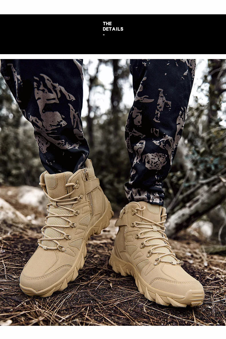 Stivali tattici da combattimento migliorati da uomo per outdoor e campeggio, antiusura, a risposta rapida, scarpe da trekking, pesca e caccia, sneakers da uomo
