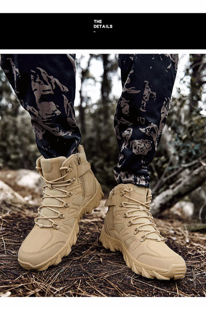 Stivali tattici da combattimento migliorati da uomo per outdoor e campeggio, antiusura, a risposta rapida, scarpe da trekking, pesca e caccia, sneakers da uomo