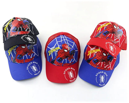 Marvel Anime figurka Spider-Man kreslená baseballová čepice bavlna polyester čepice s kšiltem pro chlapce a dívky čepice a doplňky k hlavě dětský dárek k narozeninám