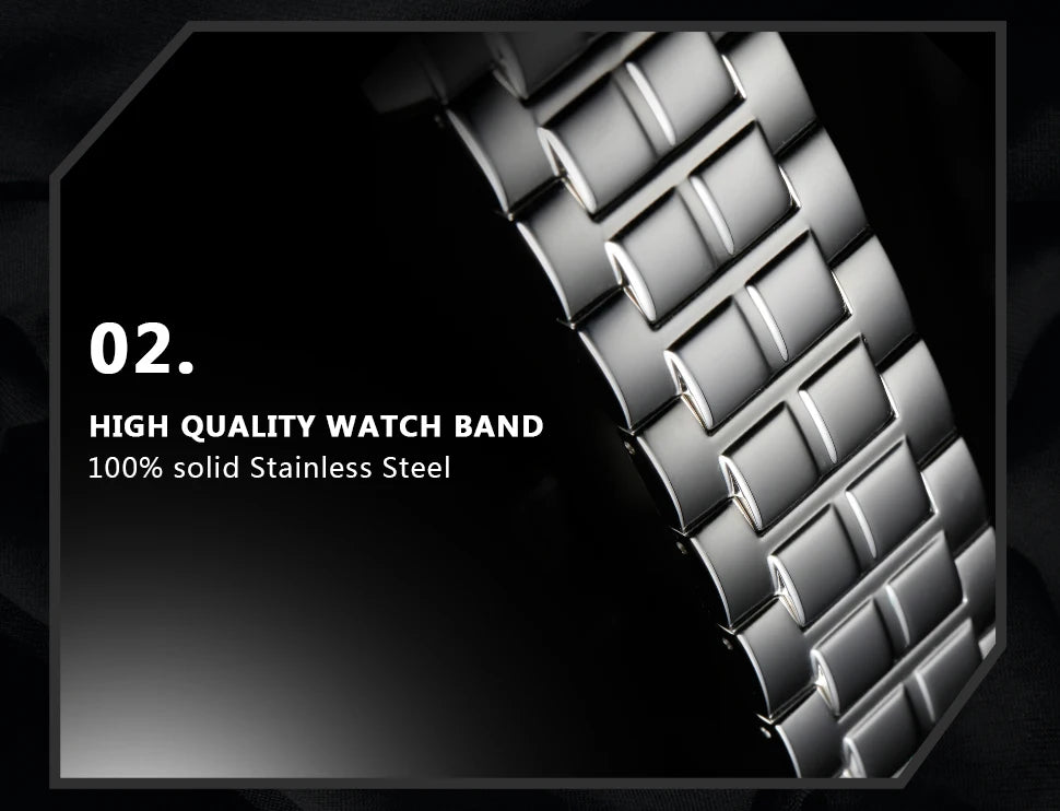 BERNY Men's Mechanical Watch, Top Accuracy, Automatic Wristwatch, Luxury Male Clock, Sapphire, Self-Winding, Waterproof