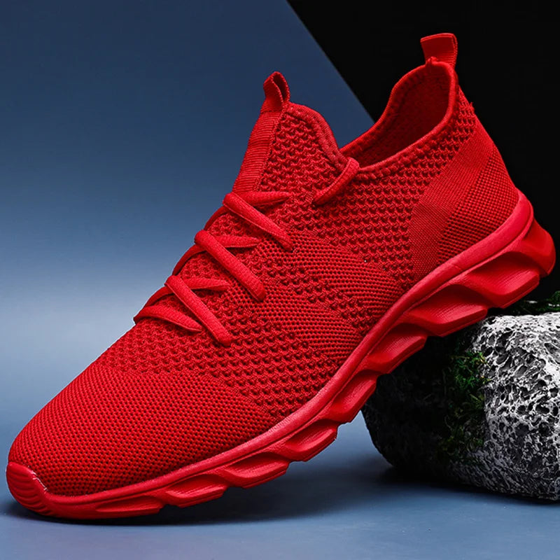 Mens Running Shoes Soft Soles Wear-resistant Breathable Sports Shoes Mesh Outdoor Fashion Big Size Tennis Shoes for Men