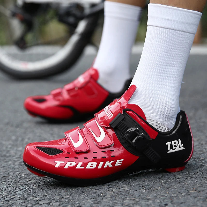 New Men’s and Women’s Bicycle Shoes Outdoor Cycling Shoes with Three Functional Soles Professional Training Shoes