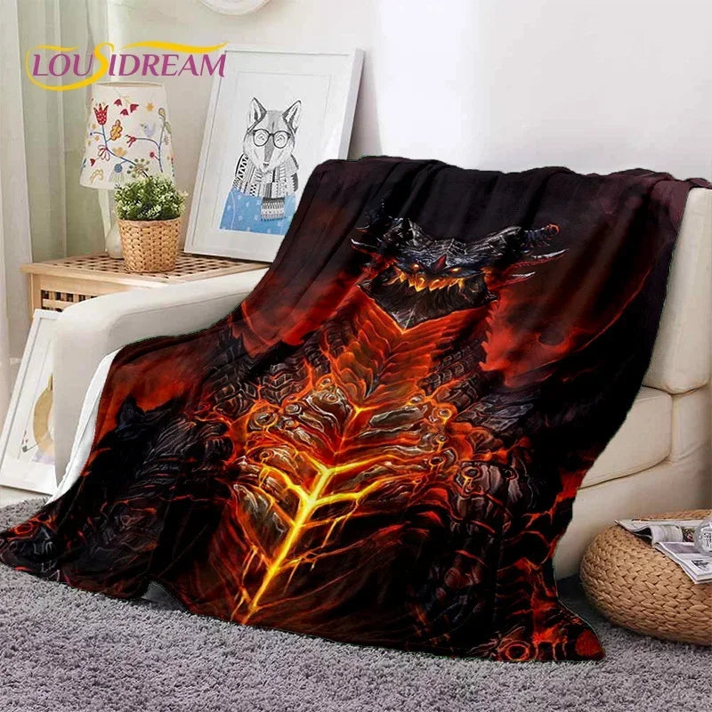 WOW, World of Warcraft  Demon Hunter, Lich King Game 3D Soft Blankets,Throw Blanket for Picnic Beds Sofa Home Bedroom Kids Gifts
