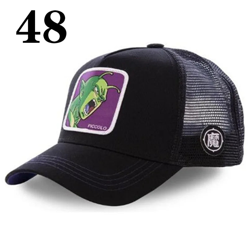 Dragon Ball DRAGONBALL síťovaná čepice, kreslená síťovaná čepice, pánská a dámská baseballová čepice, módní čepice s nášivkou, trucker čepice