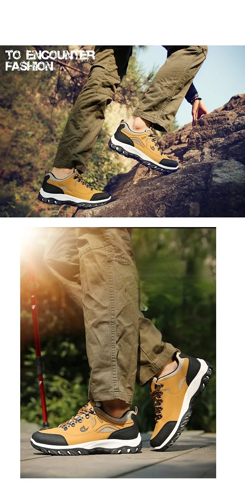 Men's EVA Hiking Shoes Waterproof Anti Slip Leather Outdoor Sports Shoes for Camping Running Jogging 2025 New
