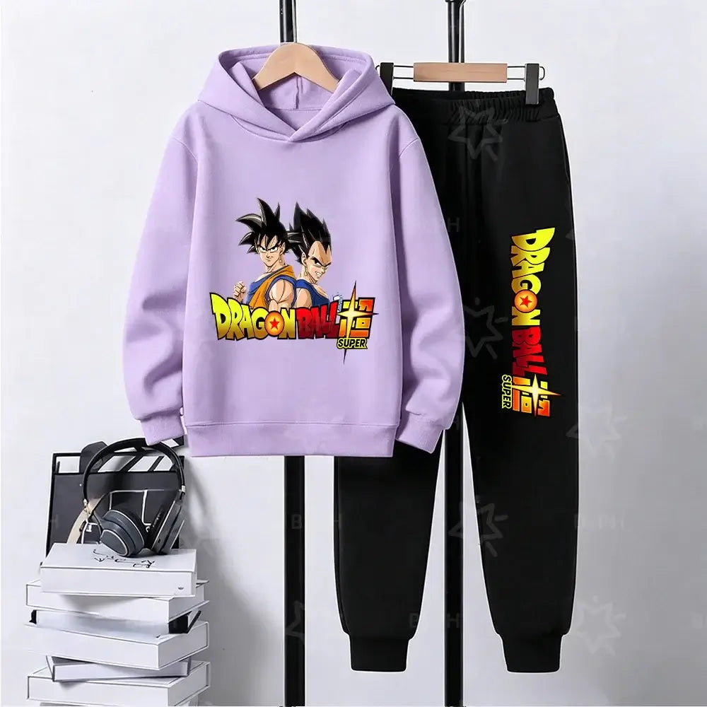 Dragon Ball Super Son Goku Printed Hooded Sweatshirt Suit Casual Loose Anime Streetwear Hoodie Pants 2 Piece Set for Men Boys, Produit gaming premium Fraquane