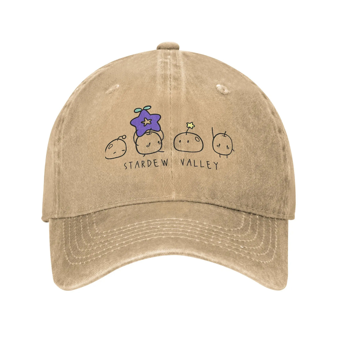 Žaidimo „Stardew Valley“ kepurė su snapback užsegimu „Sun Baseball Cap y2k“ – juokinga unisex kepurė paaugliams, išplauta, hiphopo stiliaus, apsauganti nuo saulės, skirta lauko sportui, puiki dovana