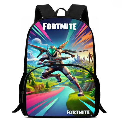 Mochilas Infantis de Design Gaming F-FortniteS com Lancheira e Estojo, Mochilas Escolares de Grande Capacidade para Meninos e Meninas, Melhor Presente