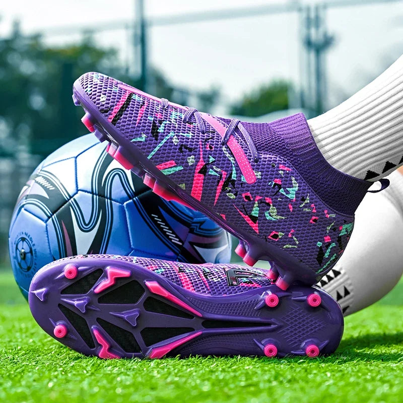 Chaussures de football pour hommes, chaussures de football professionnelles pour l'extérieur, chaussures de match de football, futsal, unisexe, respirantes, crampons d'entraînement, antidérapantes pour gazon