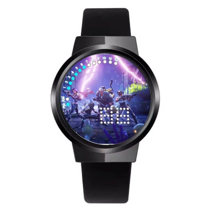 Reloj Fortnite de moda cute, cartoon y kawaii personalizado con luz nocturna LED táctil, reloj electrónico para estudiantes, regalo para amigos
