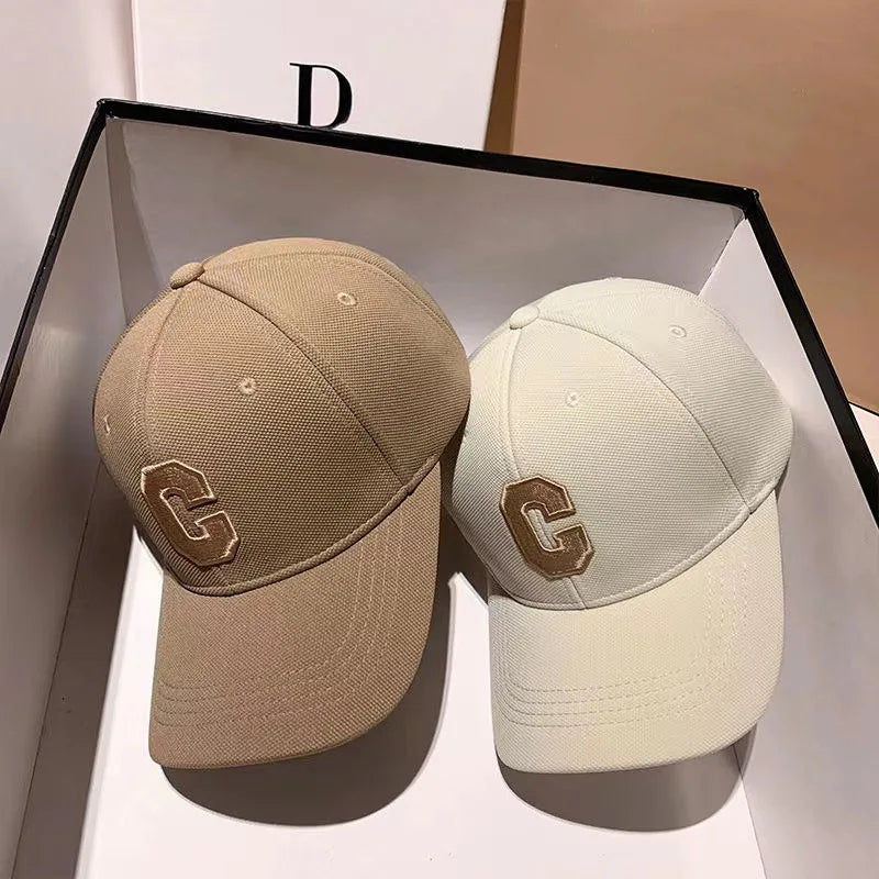 Шапки за мъже Нова бейзболна шапка с бродерия „C“ K-pop мода Шапка „Snapback“ за двойки Шапки за слънце за мъже и жени Chapeau Homme