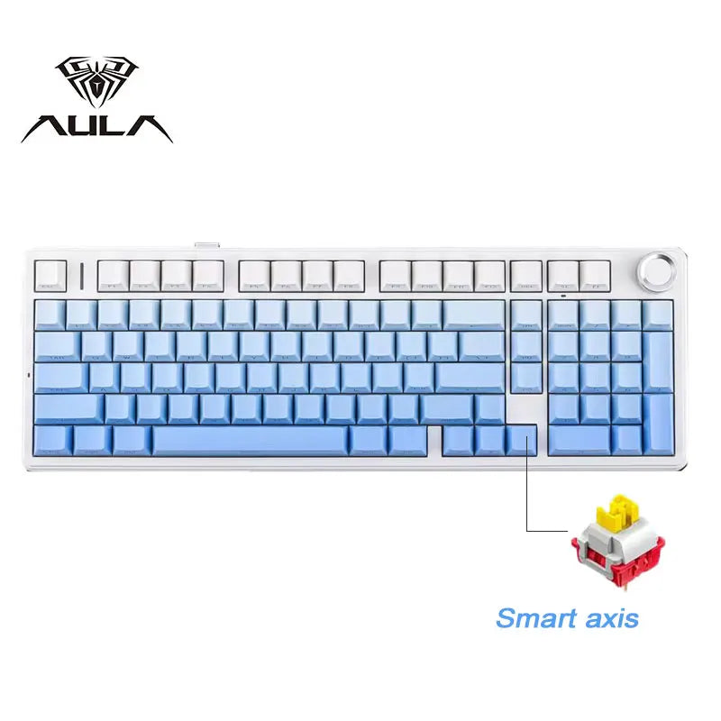Tastiera meccanica gaming AULA F99PRO 99 tasti, tri-mode wireless, hot-swappable, struttura gasket, tastiera personalizzabile con manopola multimediale