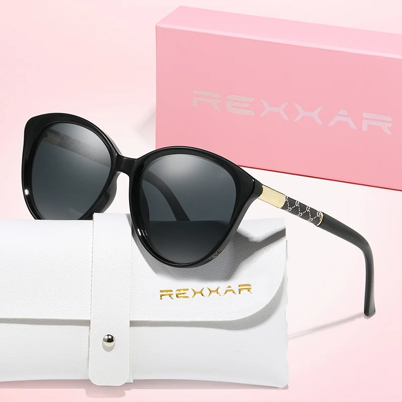 REXXAR polariserede Cat Eye-solbriller til kvinder og mænd – sexede, moderigtige mærkesolbriller til shopping og fest – solbriller til mænd og kvinder