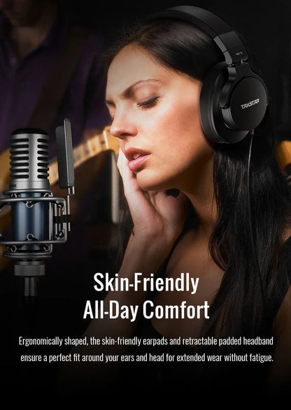 Cuffie da monitoraggio professionali da studio TAKSTAR PRO 70 – Headset over-ear cablato chiuso per produzione musicale, DJ, gaming e registrazione