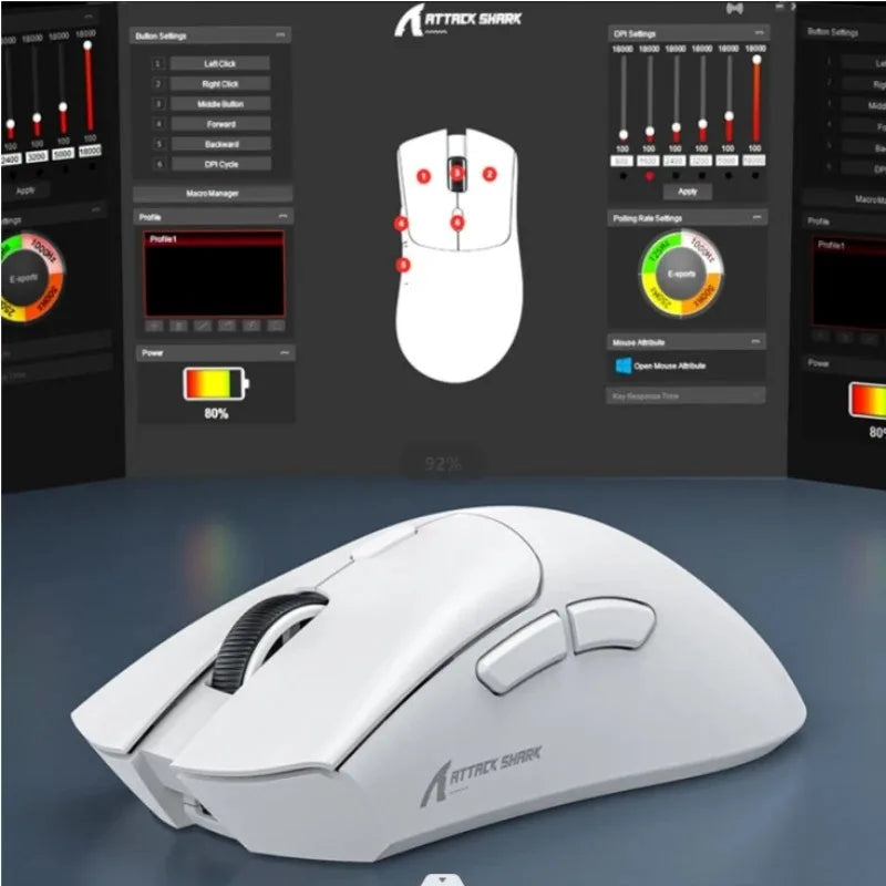 ATTACK SHARK R1 „Bluetooth“ pelė – influencerių įvertinta virusinė pelė, autentiška tiesiai iš prekės ženklo, PAW3311 jutiklis su 1K Hz žaidimams