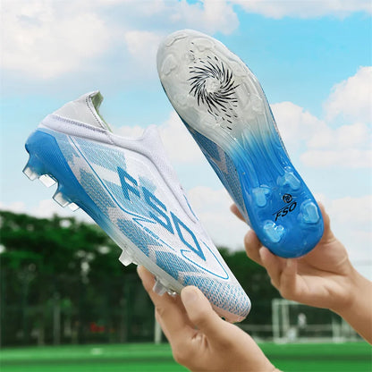 Nouveaux hommes chaussures de Football Match intérieur vente chaude bottes de Football en plein air crampons d'herbe baskets de Futsal montantes antidérapantes de haute qualité
