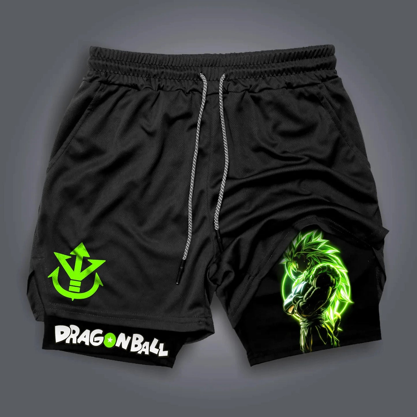 Dragon Ball Majin Buu & Goku American Sports Shorts for Men Summer Comfortable Double Layer Breathable Loose Fit Pants