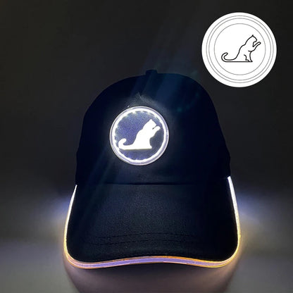 Cappellino da baseball luminoso fashion a LED, cappello hip-hop fluorescente per bar e club, per uomo e donna, DJ, danza, accessori e costume