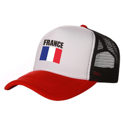 Cappelli trucker Francia alla moda, cappelli Francia cool, cappellino da baseball estivo da outdoor con rete parasole