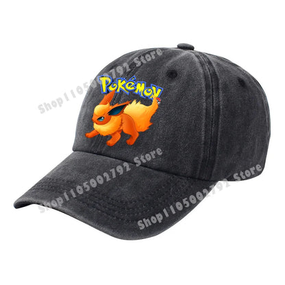 Pokémon-baseballkasketter, Pikachu, kawaii, anime-figurer, solhatte, sommer, udendørs, forældre og børn, solhat, trendy kasket med andetunge, gave