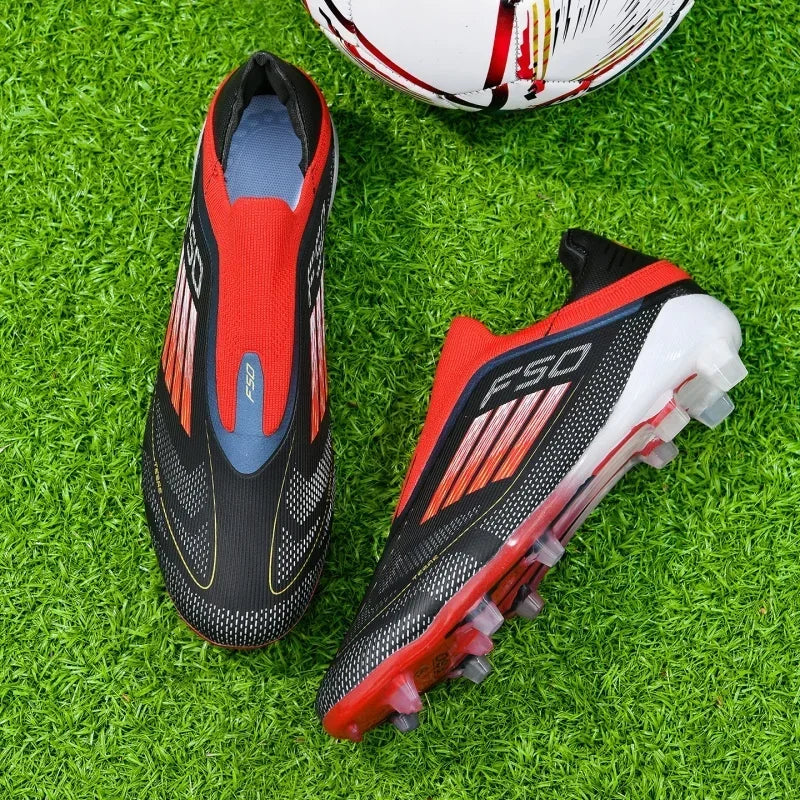 Nouvelles chaussures de football pour hommes, bottes de football confortables pour l'entraînement et les matchs en extérieur, crampons antidérapants et respirants, pour garçons et adultes, à longues pointes.
