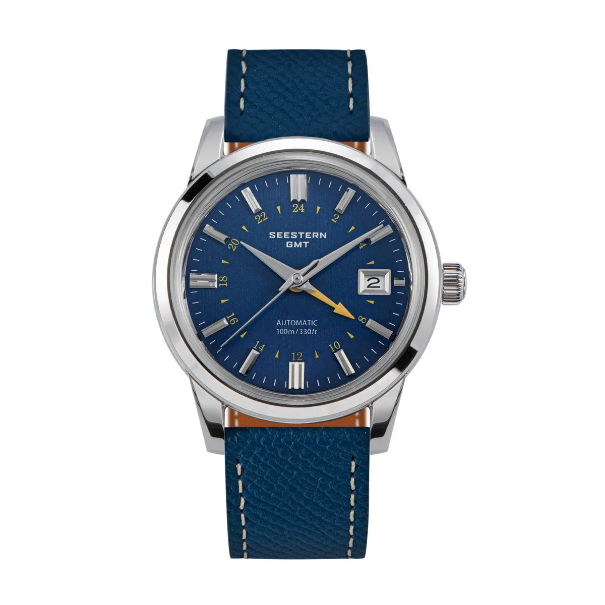 SEESTERN Men's Automatic Mechanical Wristwatch NH34 GMT Movement 10bar Waterproof Domed Sapphire Crystal Watch Limited S446 New