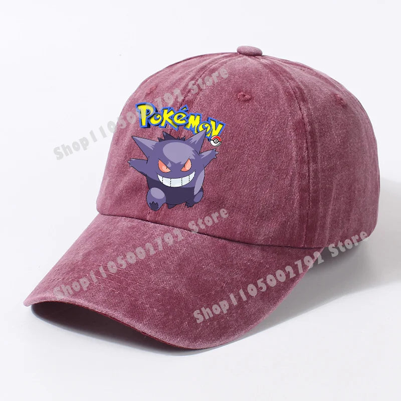 Pokémon-baseballkasketter, Pikachu, kawaii, anime-figurer, solhatte, sommer, udendørs, forældre og børn, solhat, trendy kasket med andetunge, gave