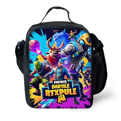 Klasická herní dětská zateplená taška Fortnites s velkou kapacitou pro chlapce i dívky, studenty, na venkovní piknik – opakovaně použitelný termo chladicí box na oběd