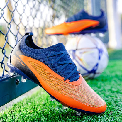Botas de fútbol para hombre, tacos de exterior transpirables para adultos, antideslizantes, zapatillas deportivas de fútbol con tacos largos para entrenamiento y partido, cómodas para chicos