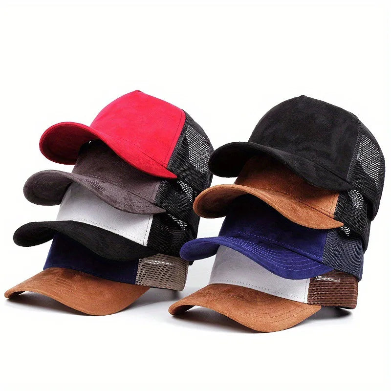 Letní síťovaná baseballová čepice pro ženy a muže s písmenkovou nášivkou, snapbacková čepice, ležérní, prodyšná, unisex, street, hip hop, trucker čepice
