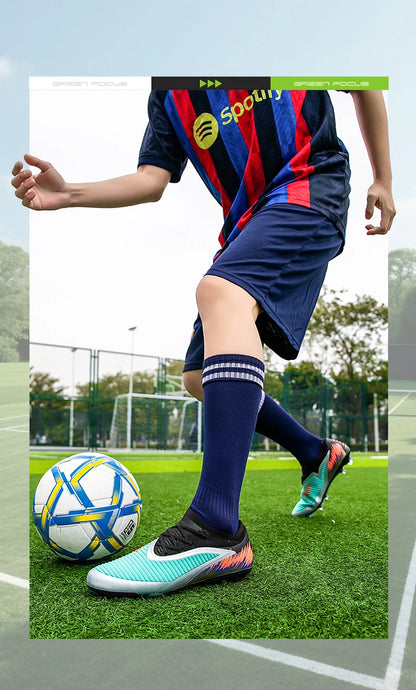New Men's Football Boots Shoes Match Training Soccer Shoes Non-Slip Cleats Long Spikes FG Ultralight Outdoor Sneakers Drop Shipping