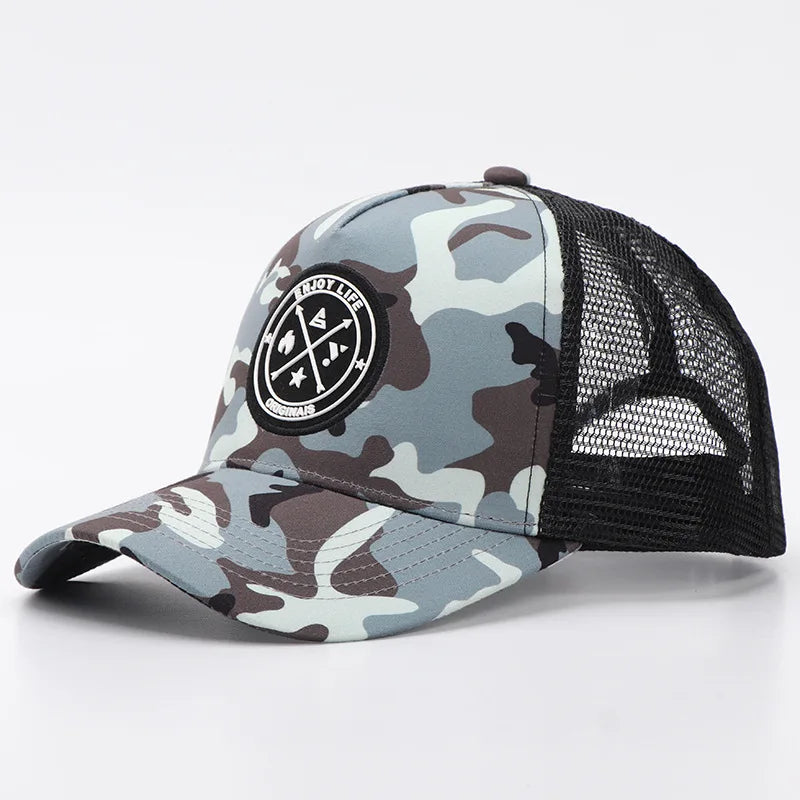 Letní síťovaná baseballová čepice pro ženy a muže s písmenkovou nášivkou, snapbacková čepice, ležérní, prodyšná, unisex, street, hip hop, trucker čepice