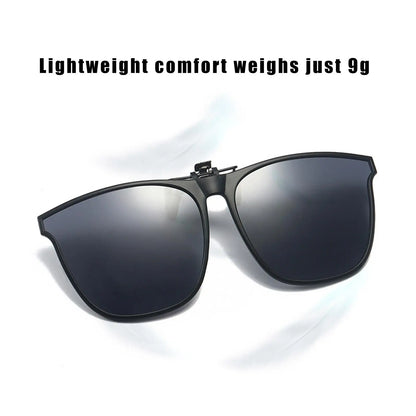 New Polarized Flip-up Sunglasses Clips For Myopia Glasses Retro Big Size Square TAC Material Glasses Clip-on Sunglass Clip