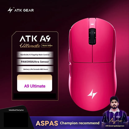 Mouse Gaming Wireless ATK A9 Plus A9/A9 SE/A9 Pro Tri-Mode 8K, Leggero, A9 Ultimate per E-sport e PC, Regalo Personalizzato