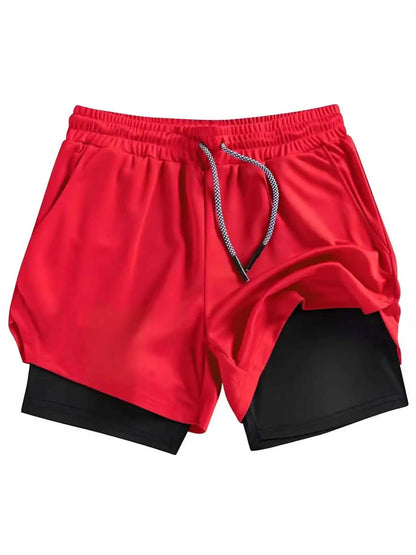 ONE PIECE Classic Anime Luffy Peripheral Printed Double-layer Shorts 2025 American Summer Men's Loose Sports Breathable Pants
