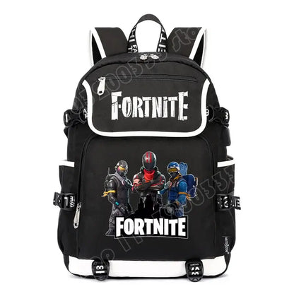 Zaino Fortnites di grande capienza, borsa a tracolla casual con porta USB, unisex, in stile anime, zaino scolastico per studenti, nuovo e alla moda, regalo di cancelleria