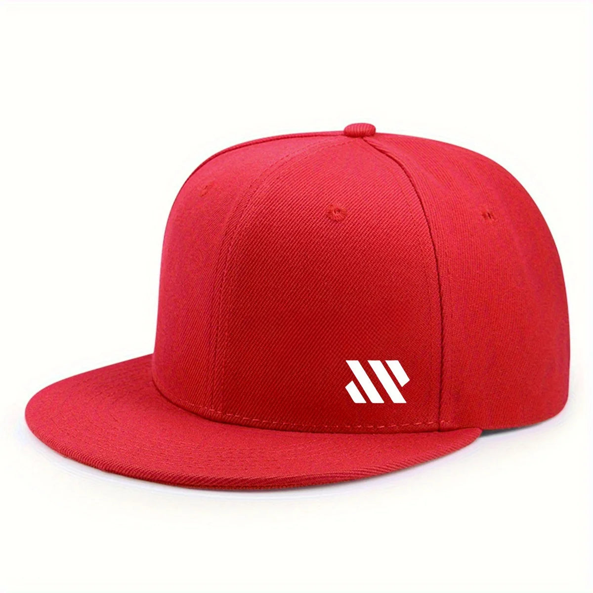 Baseball Hat With White Logo Unisex Adjustable Breathable Flat Brimmed Hat Lightweight Outdoor Travel Hat Headwear