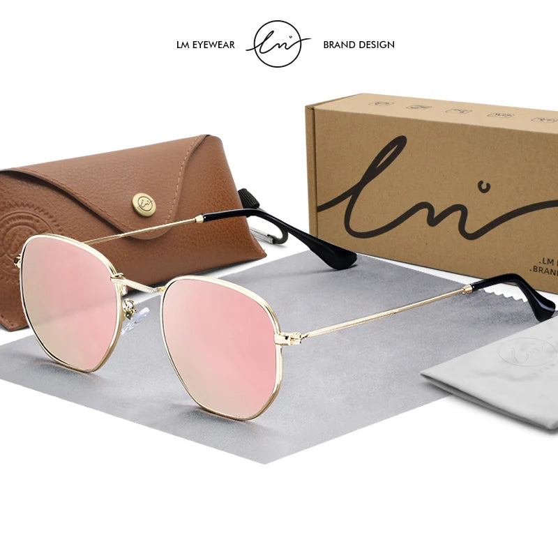 LM Kvinder Hexagon Solbriller Mænd Retro Polariserede Kørselsbelagte Spejlbriller UV400 Briller gafas de sol